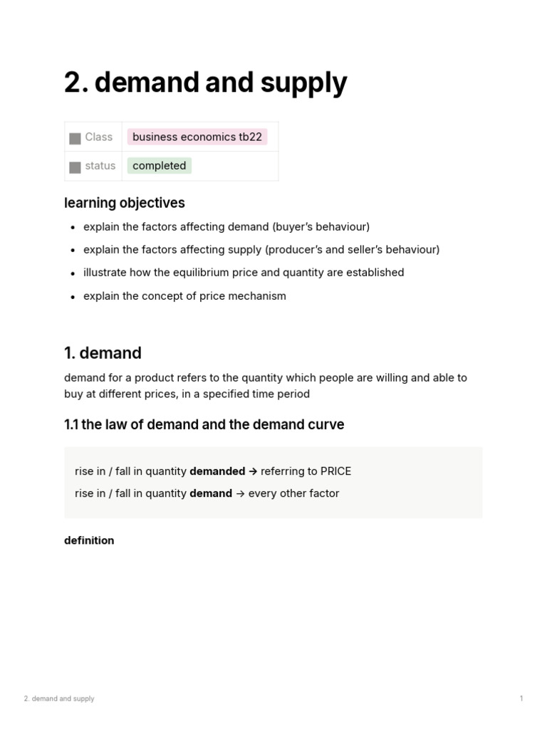 Demand and Supply Fundamentals Explained | PDF | Demand | Supply And Demand