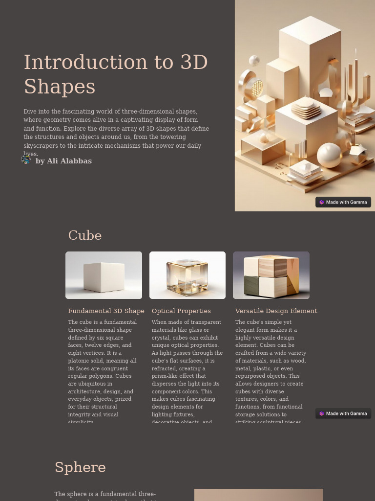 Introduction to 3D Shapes Overview | PDF | Shape | Geometry