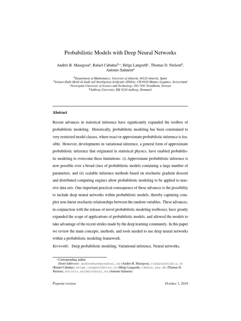 Deep Neural Networks in Probabilistic Models | PDF | Principal ...
