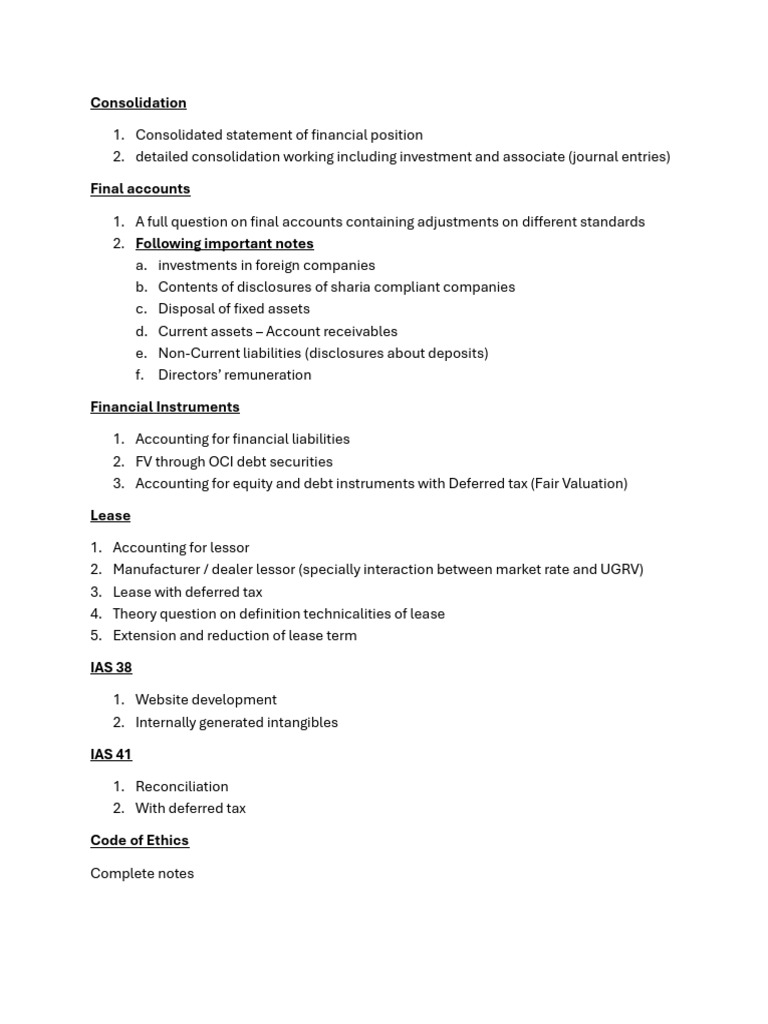 FAR 2 - List of Key Areas | PDF