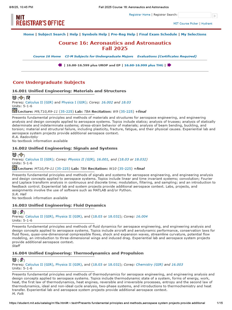 MIT Course 16: Aeronautics Overview | PDF | Aerodynamics | Fluid Dynamics