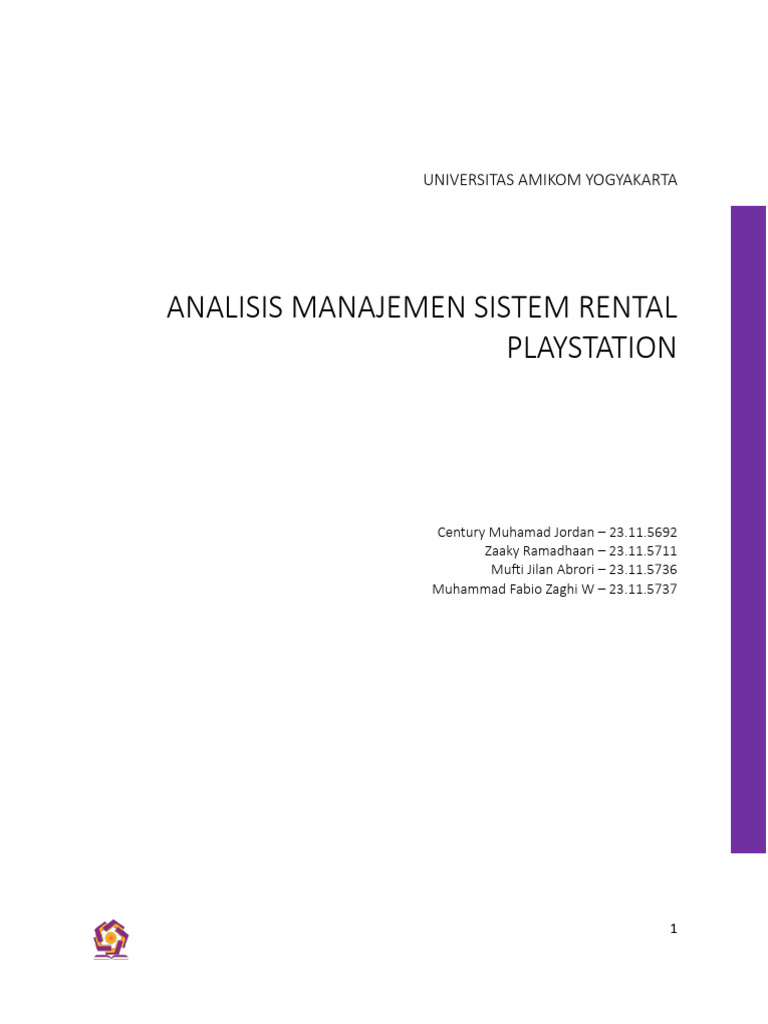 Desain Sistem Rental VIP Room PS | PDF