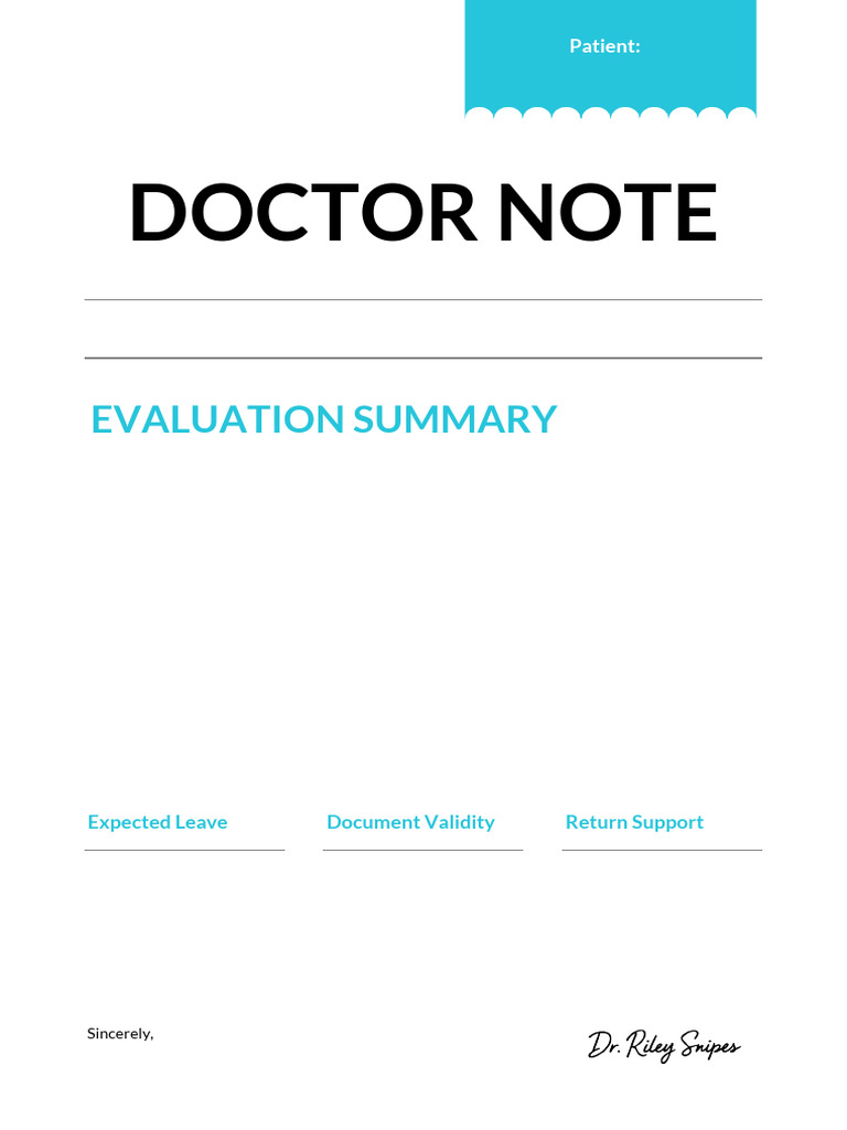Doctor Note Generic Template | PDF
