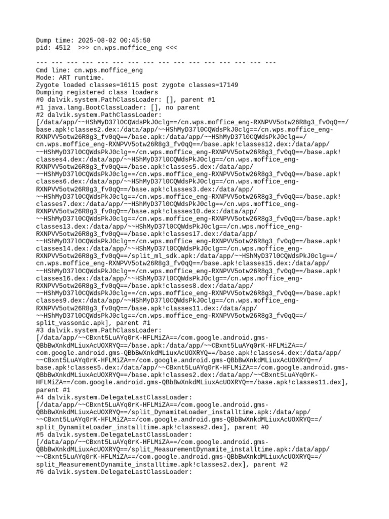 WPS Office Engine Class Loader Dump | PDF | Computing | Computer ...