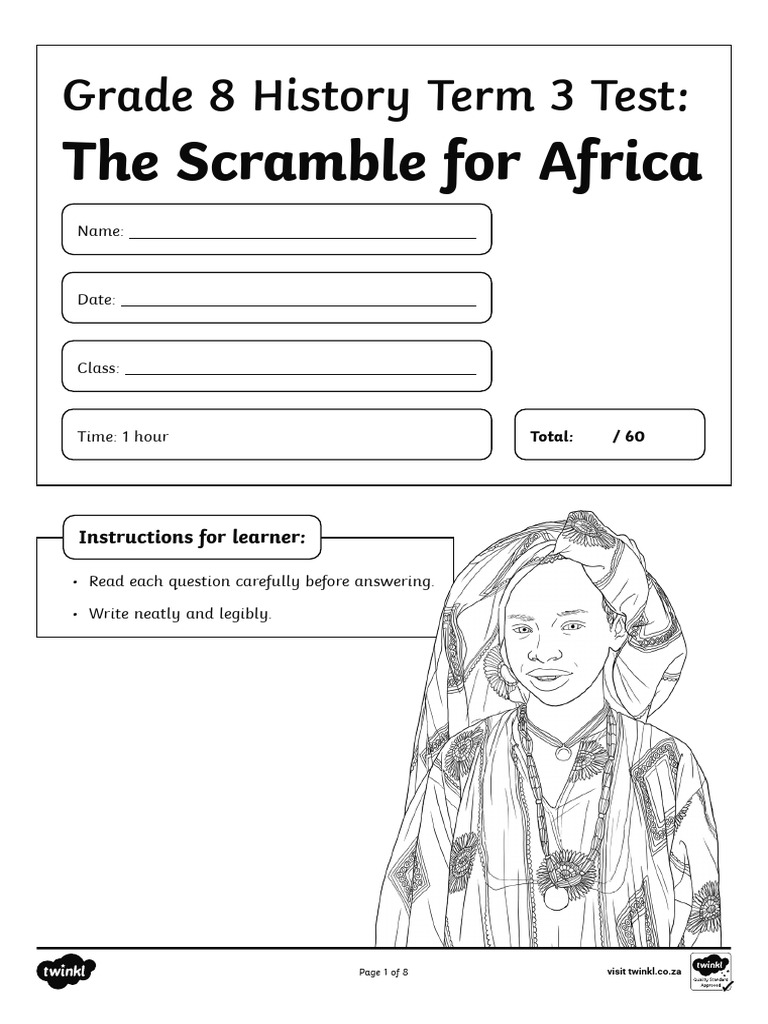 Grade 8 Test: The Scramble for Africa | PDF | Colonialism ...