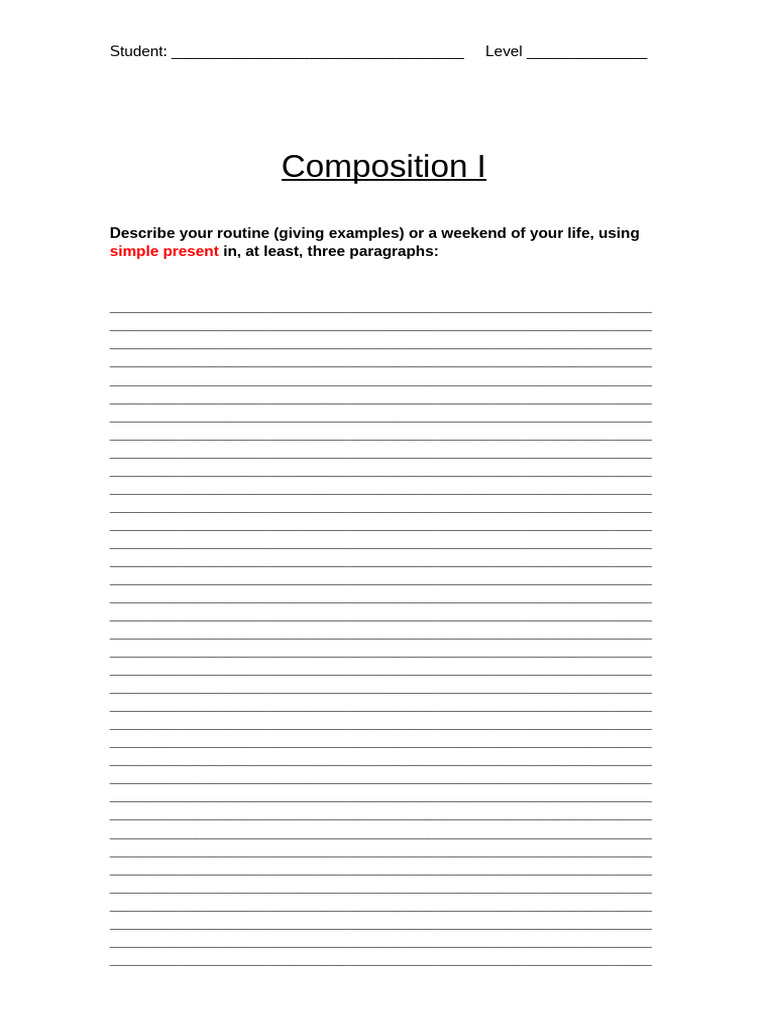 Weekend Routine Writing Assignment | PDF