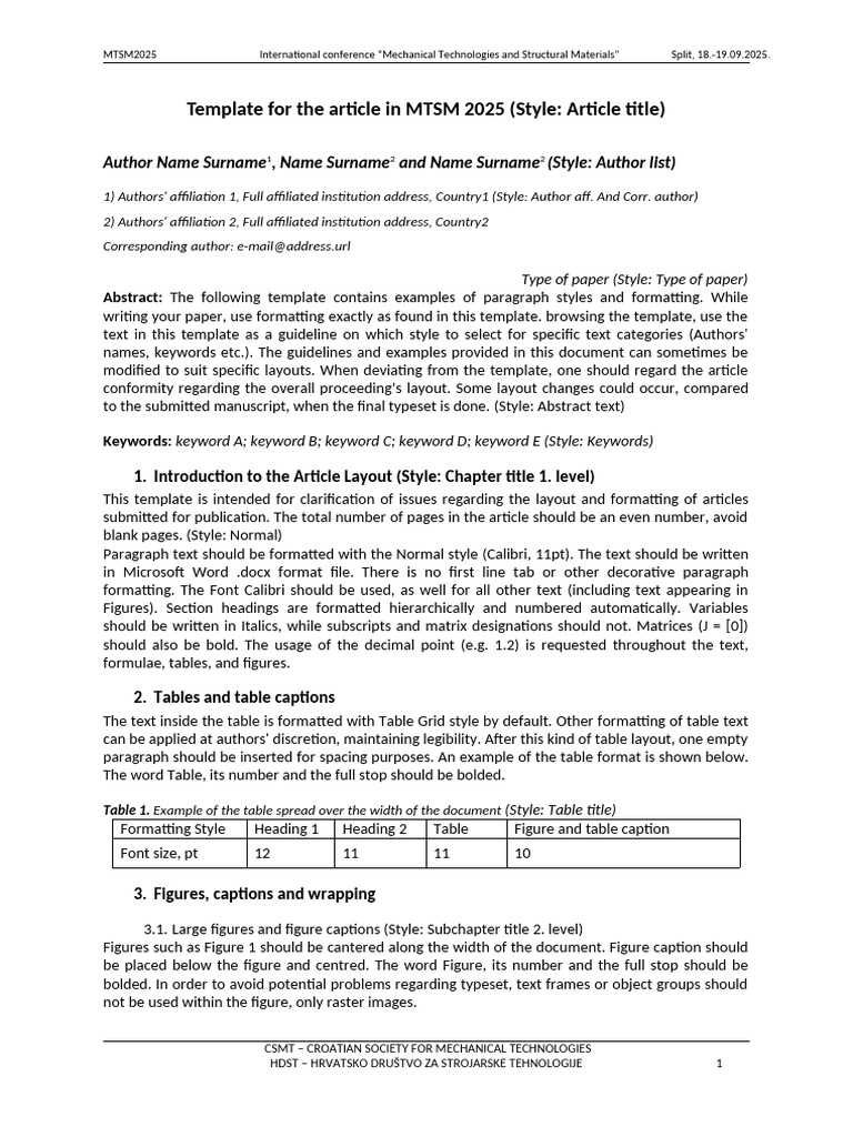 MTSM 2025 Conference Paper Guidelines | PDF | Page Layout | Typefaces