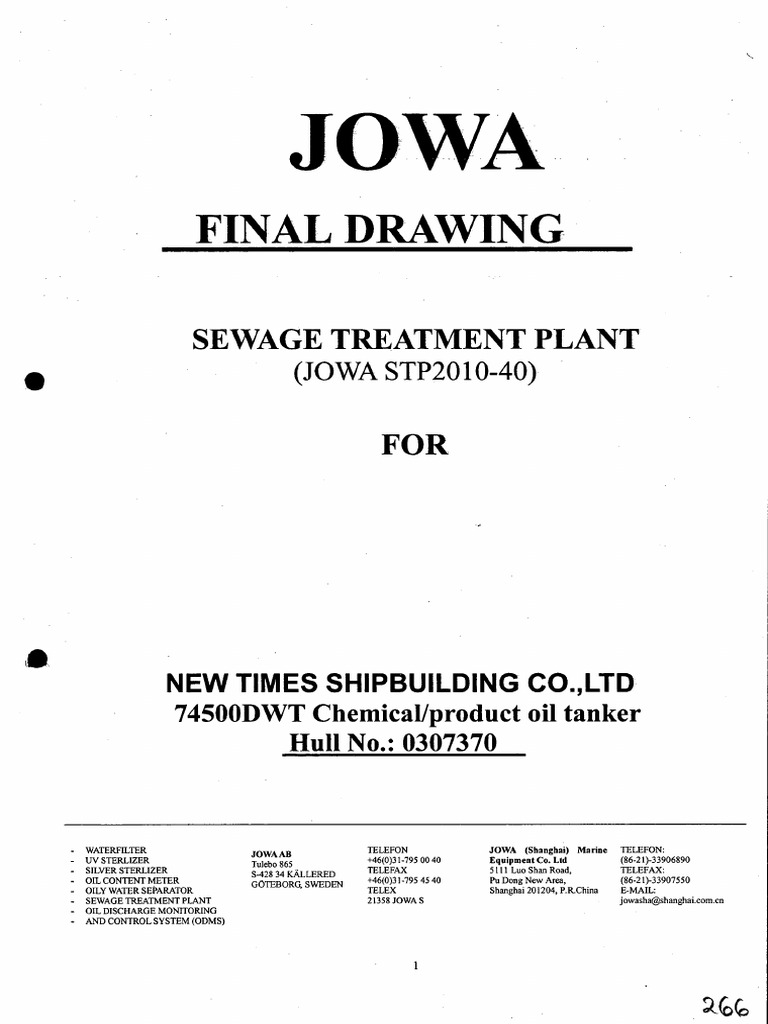 JOWA Sewage Treatment Plant Overview | PDF | Sewage Treatment ...