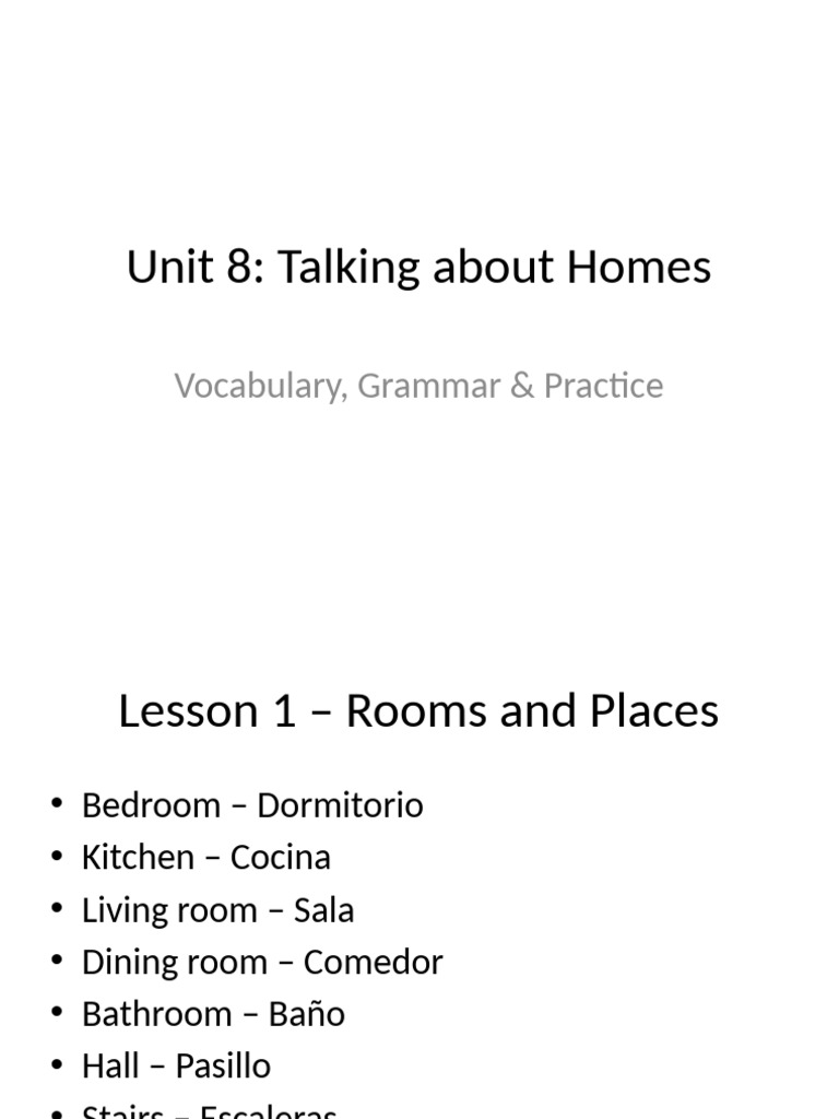 House Vocabulary and Comparatives | PDF