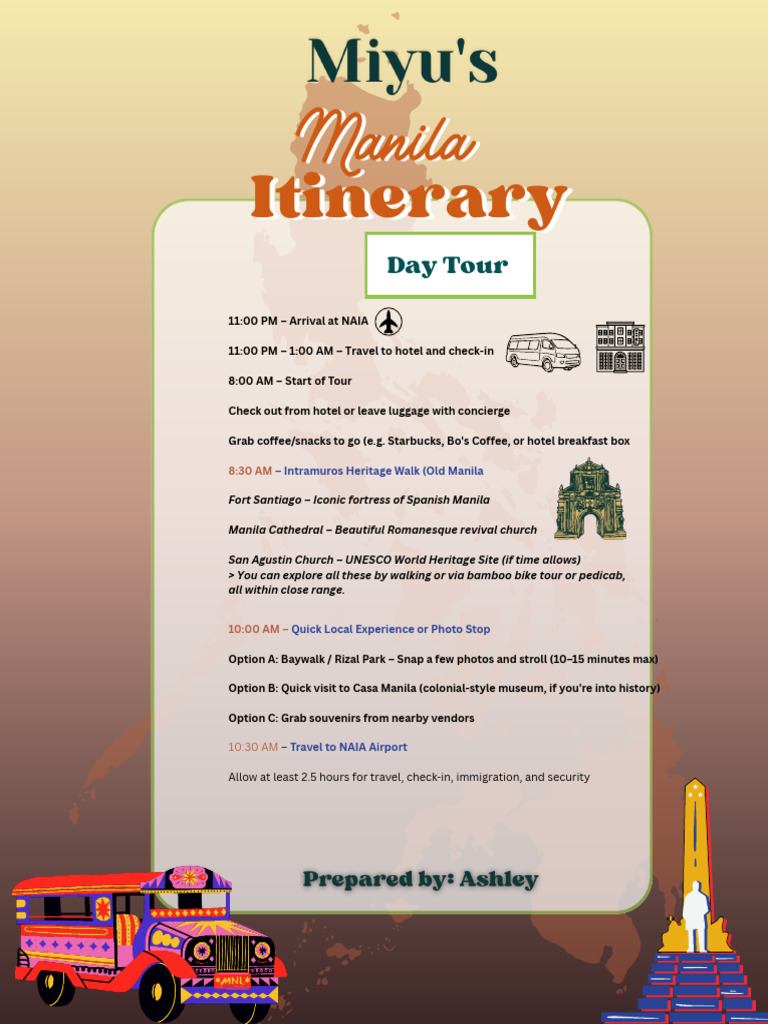 Green and Orange Baguio Philippines Travel Itinerary Planner - 20250805 ...