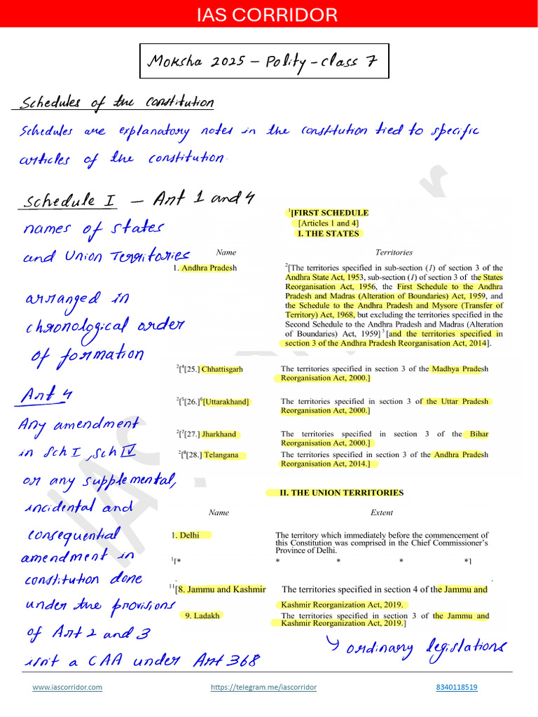 Indian Constitution Schedules Overview | PDF | Language Families ...