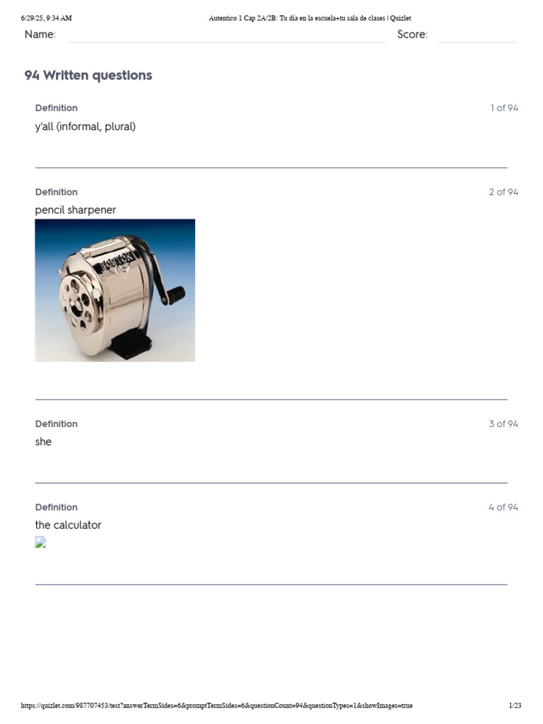 Autentico 1 Cap 2A - 2B - Tu Día en La Escuela+tu Sala de Clases ...