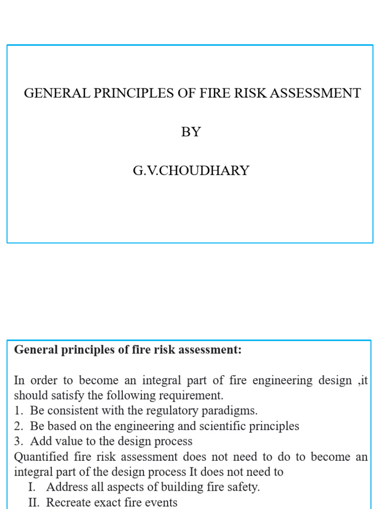 Fire Risk Assessment Principles Guide | PDF | Risk | Risk Assessment