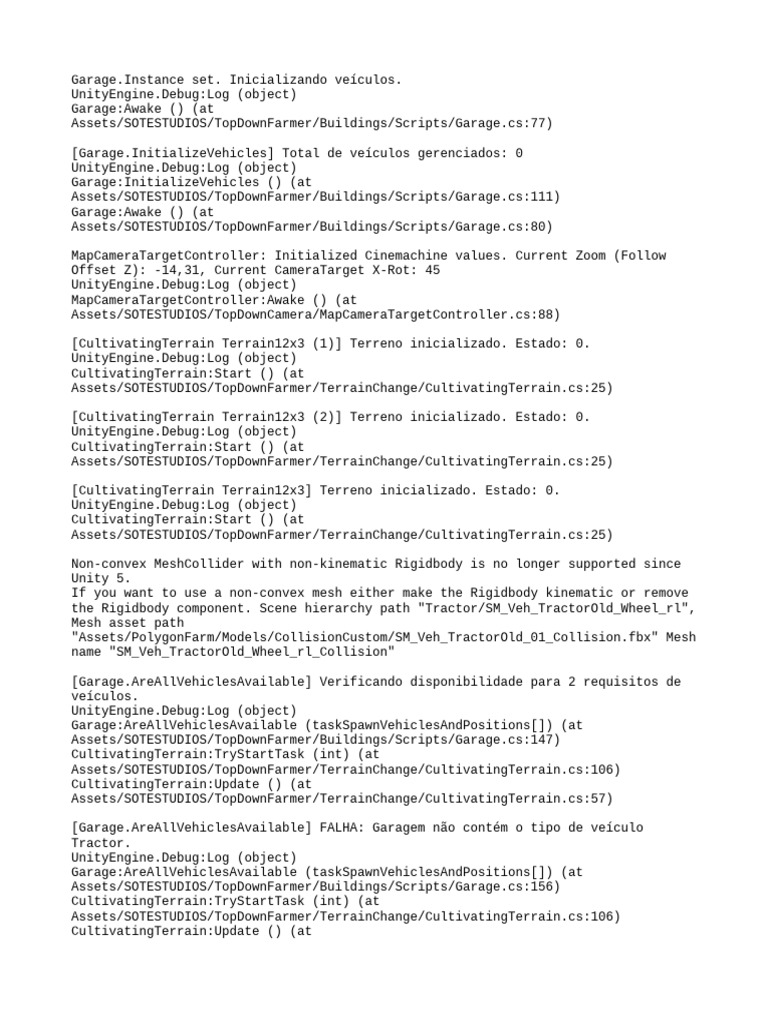 Garage Vehicle Initialization Logs | PDF | Technology Development ...