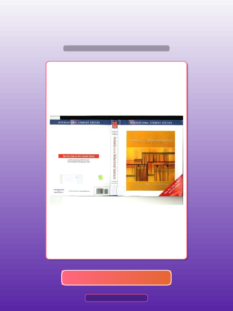 Statistics For The Behavioral Sciences Intl Student Ed Ebook and ...