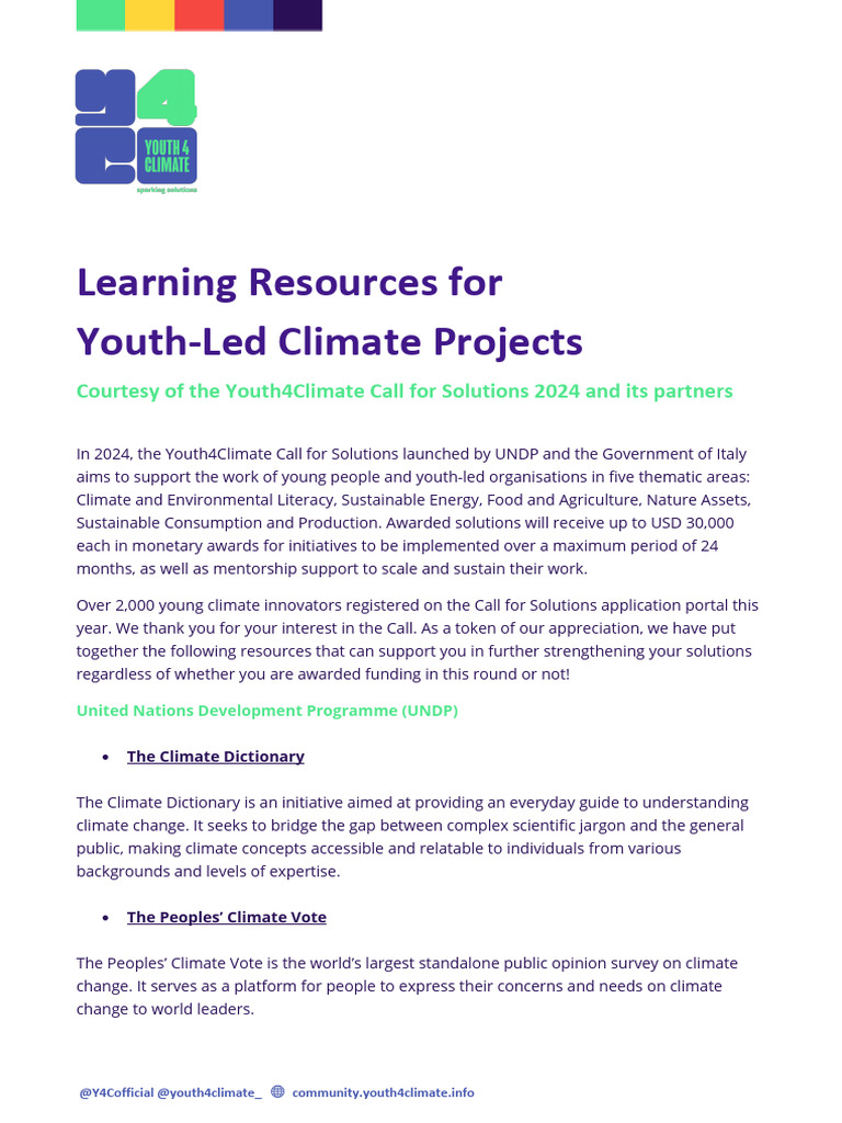 Resources For Y4C Call For Solutions 2024 Applicants | PDF ...