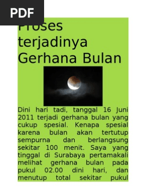 Proses Terjadinya Gerhana Bulan