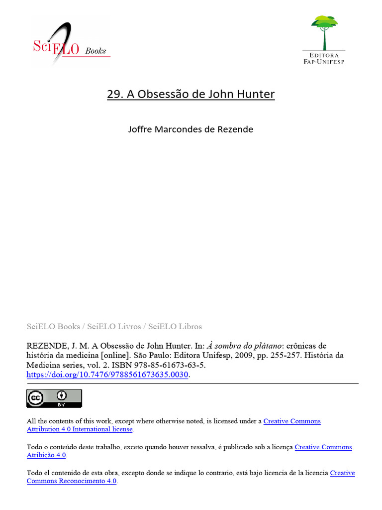 A Obsessão de John Hunter na Medicina | PDF | Remédio