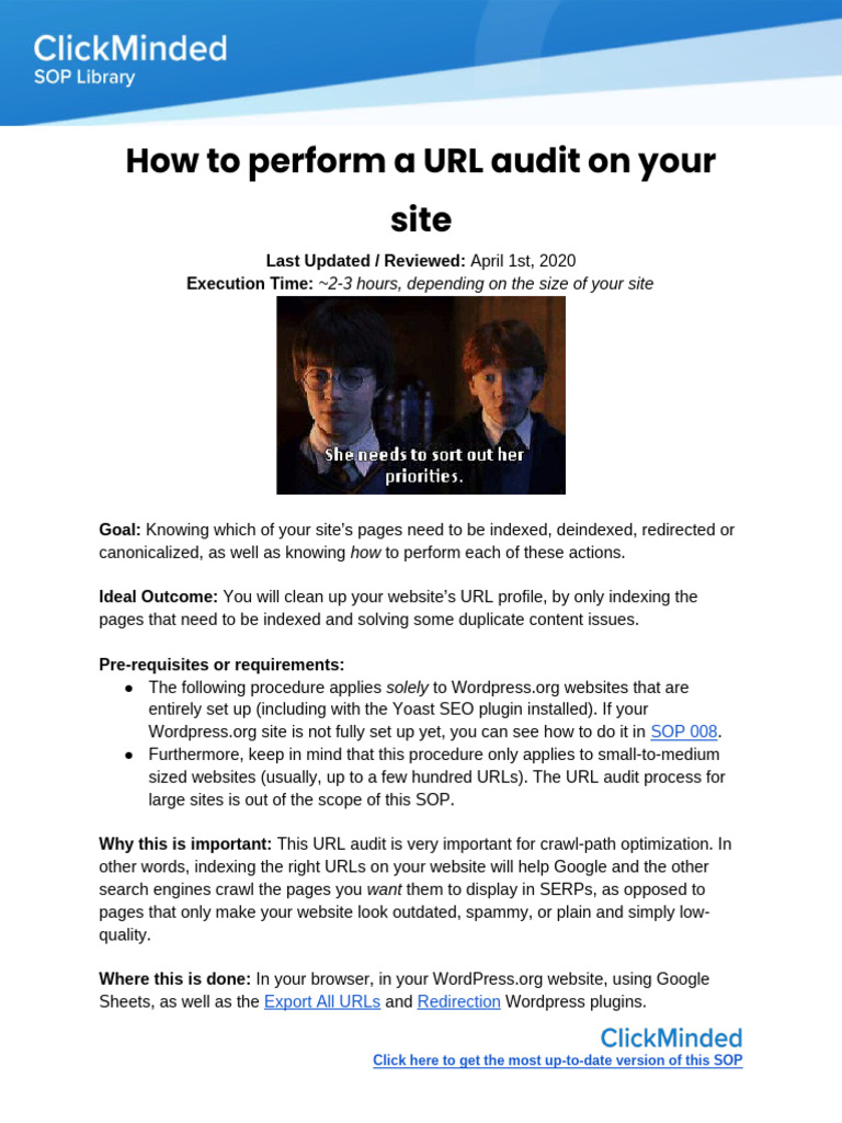 URL Audit Guide for WordPress Sites | PDF | Word Press | Search Engine ...