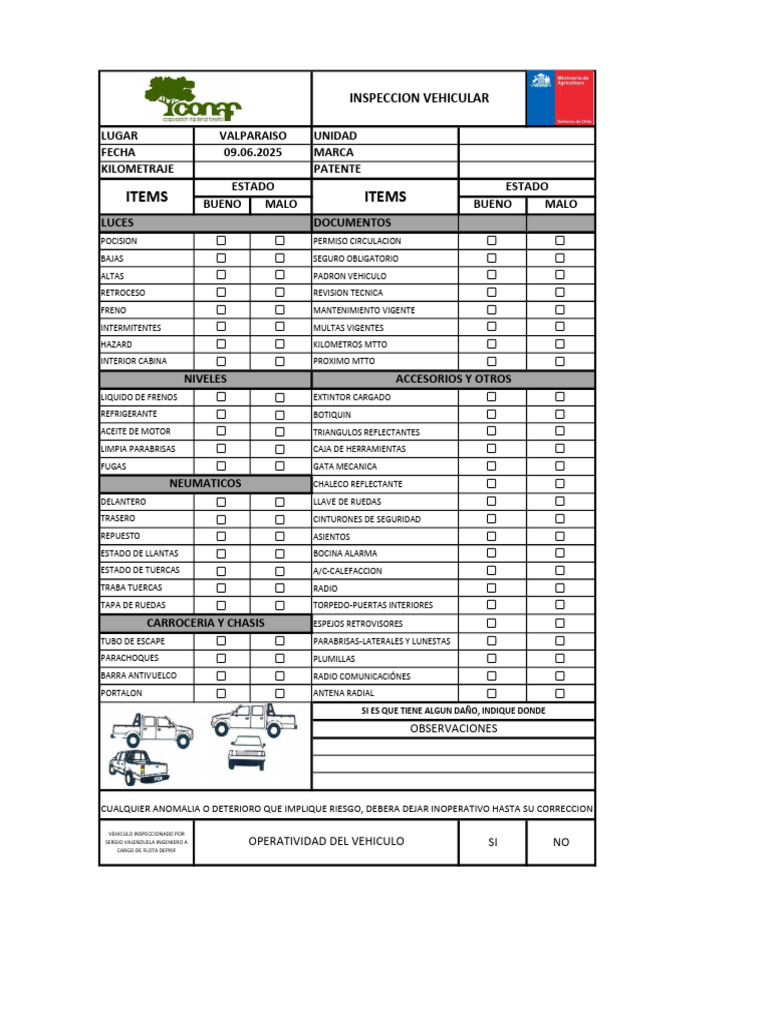 Inspección Vehicular Detallada 2025 | PDF | Industria automotriz ...