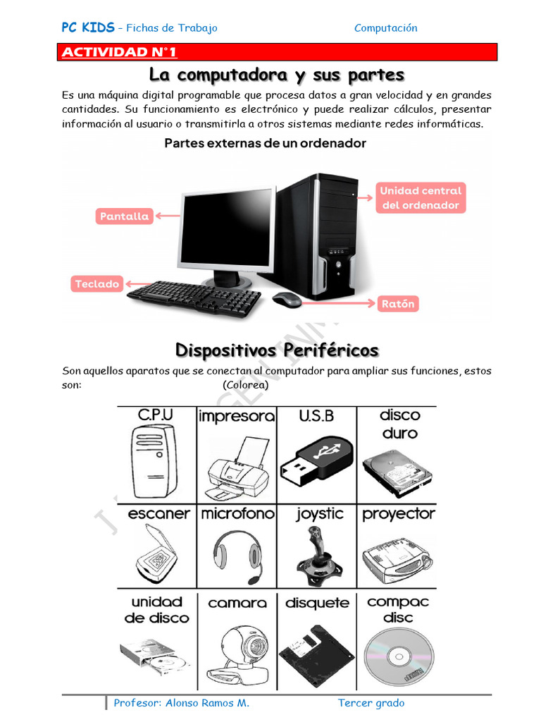 Fichas de Computación para Tercer Grado | PDF