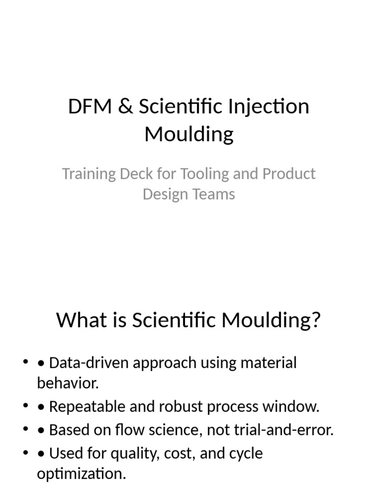 Scientific Injection Moulding Training Guide | PDF