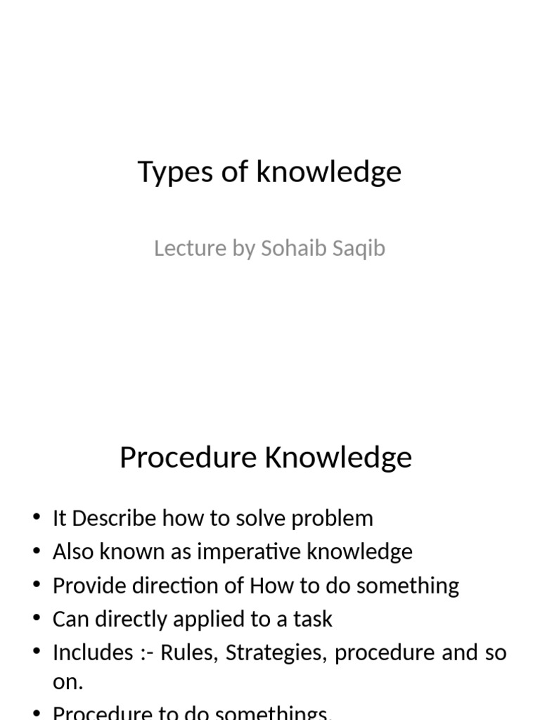 Types of Knowledge 3 | PDF