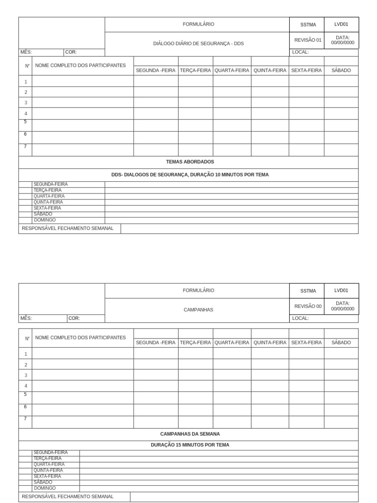 Diálogo Diário de Segurança - DDS 2025 | PDF