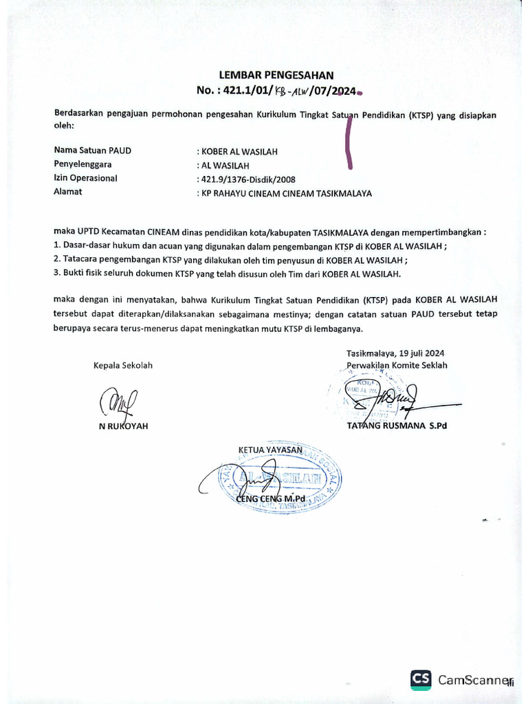 Pengesahan Alwasilah | PDF