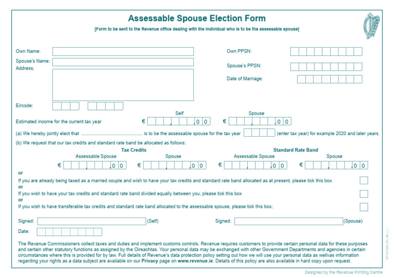 Assessable Spouse Election Form | PDF | Taxes | Tax Credit