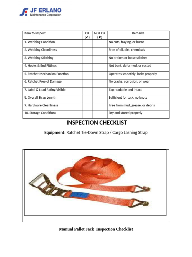 Final Pre Use Inspection | PDF | Electrical Connector | Manufactured Goods
