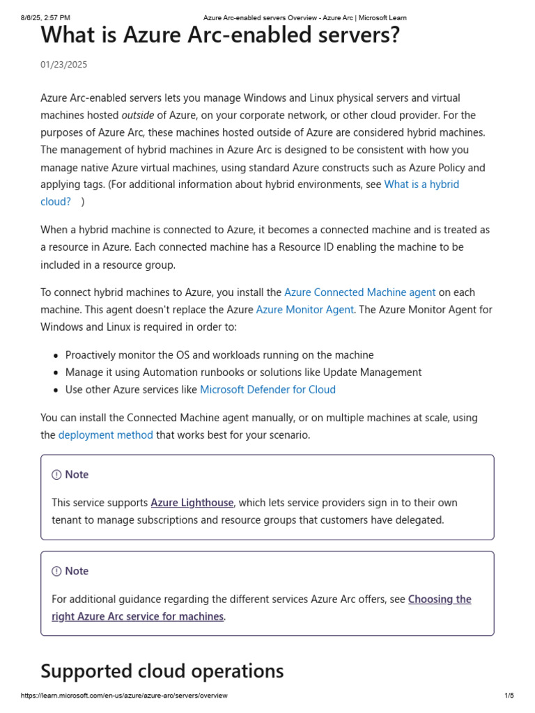 Managing Hybrid Servers with Azure Arc | PDF | Microsoft Azure | Cloud ...