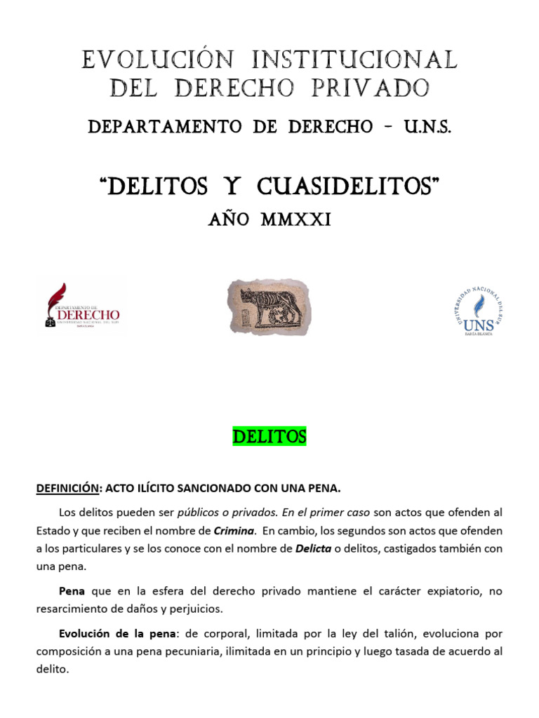 Clase 13 - Obligaciones Delictuales y Cuasi Delictuales (Guia Clase ...