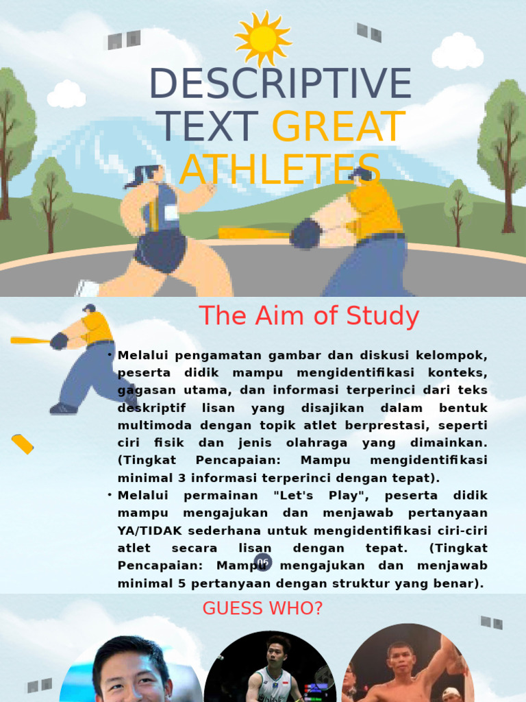 Descriptive Text on Great Athletes | PDF