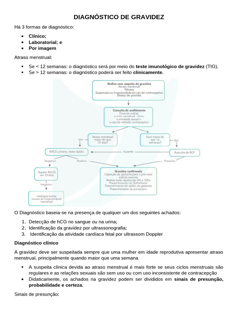 Diagnóstico e Cálculo da Idade Gestacional | PDF | Gravidez | Anticorpo