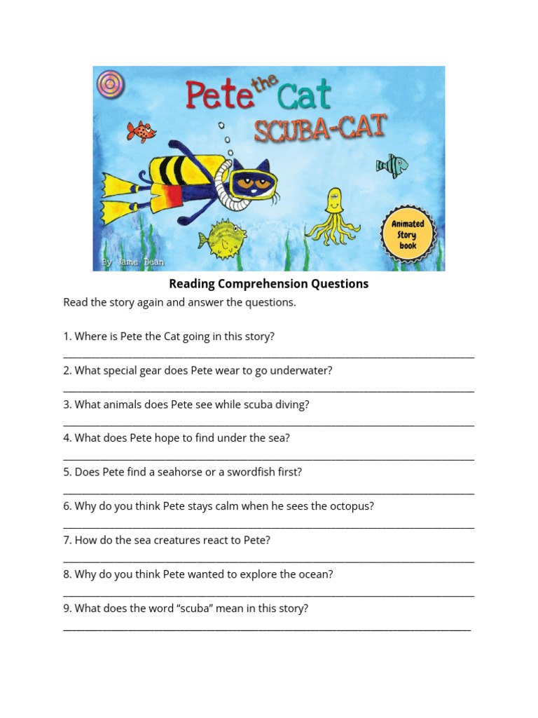 Pete the Cat: Scuba Diving Questions | PDF