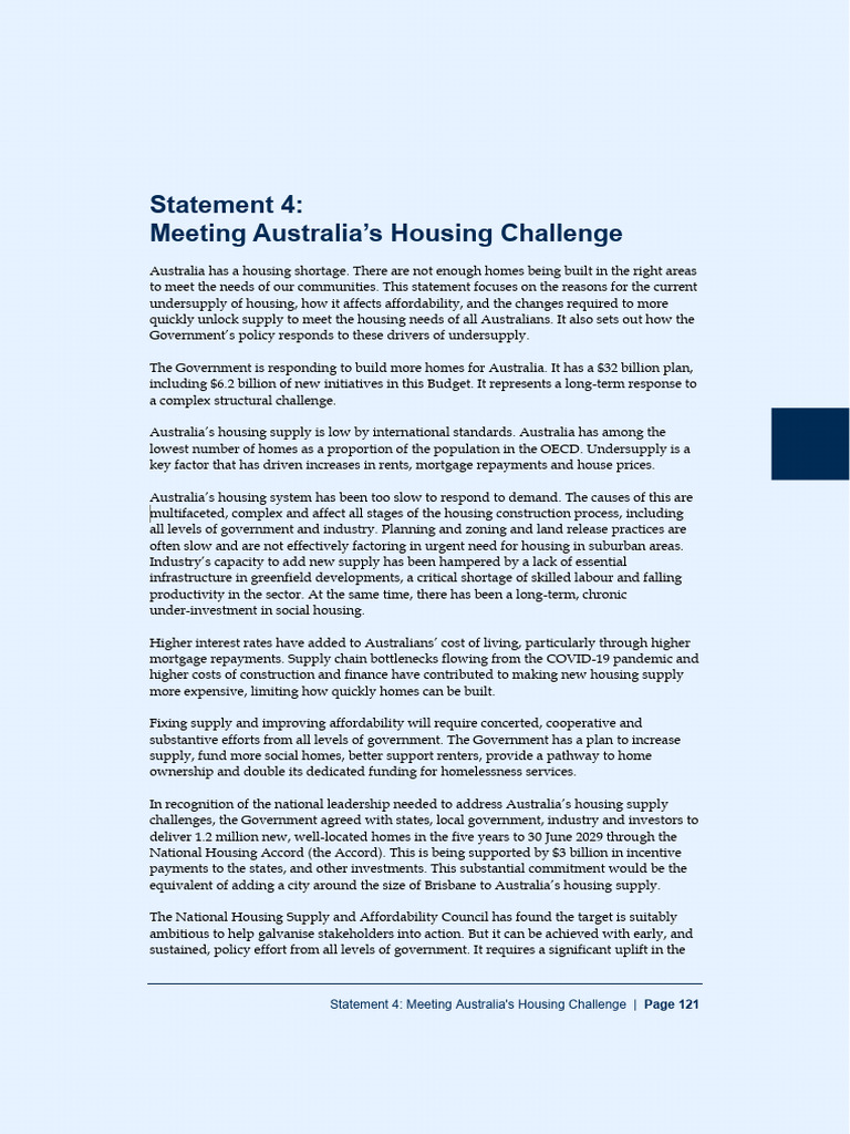 Meeting Australia's Housing Crisis | PDF | Cost Of Living | Affordable ...