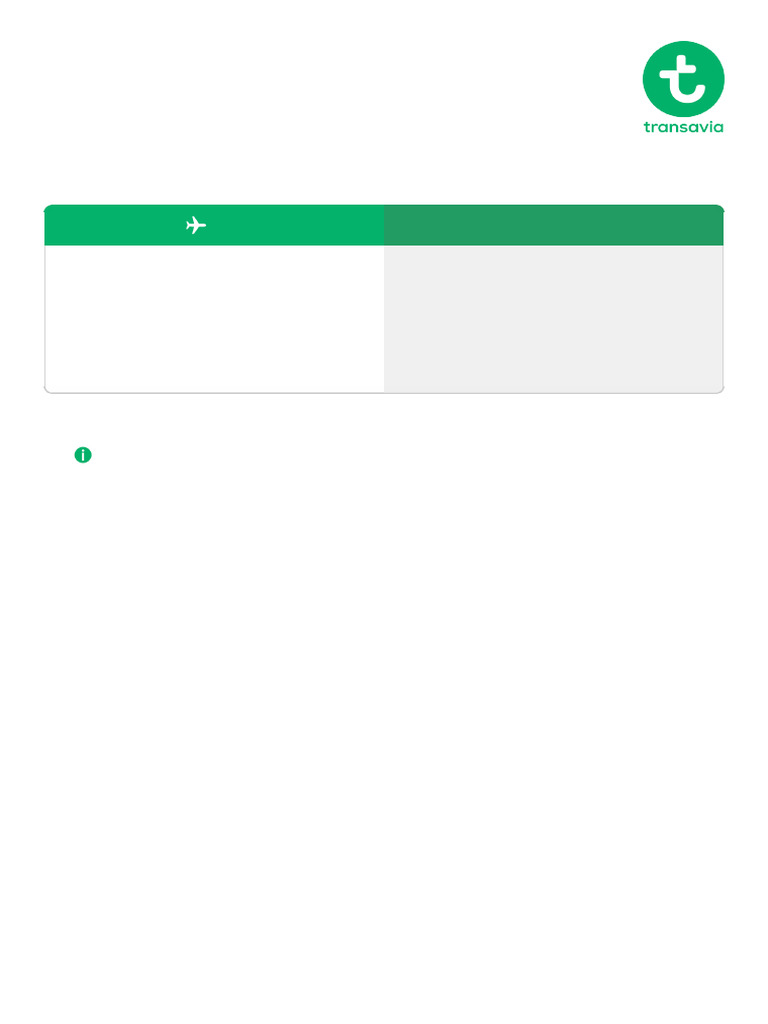 Transavia Booking Confirmation for Flight | PDF | Aviation
