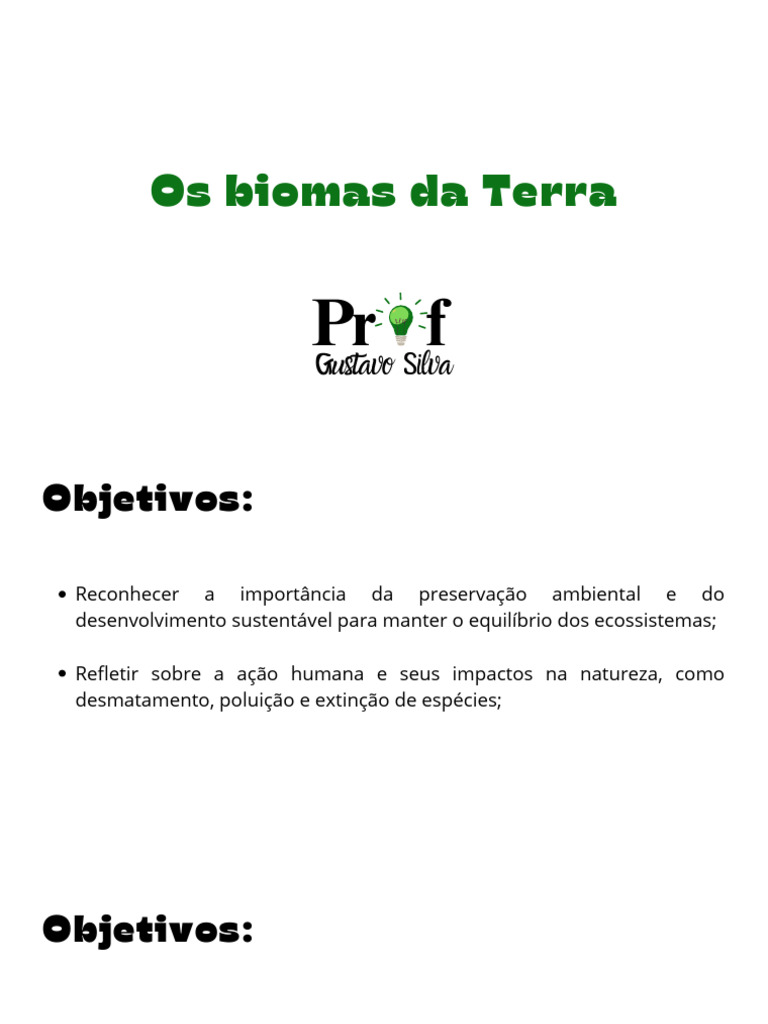 Biomas do Brasil e Preservação Ambiental | PDF | Florestas | Ambiente ...