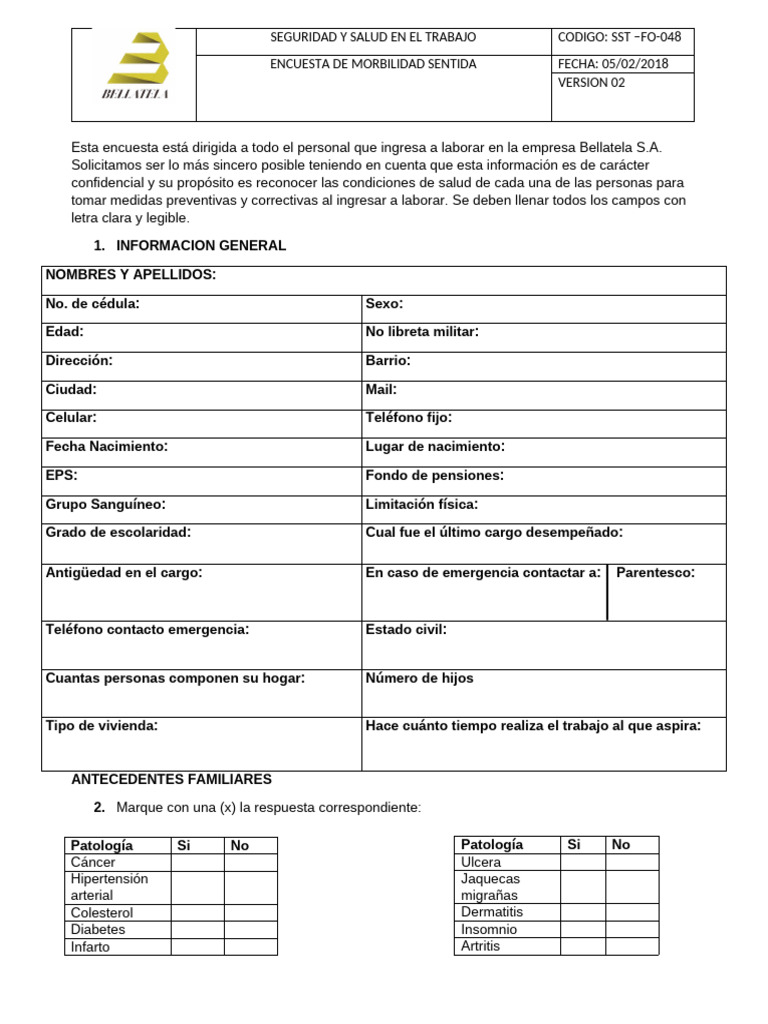 Encuesta de Morbilidad Sentida | PDF | Enfermedades y trastornos ...
