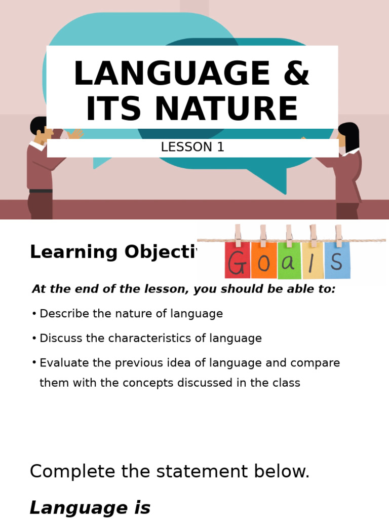 Characteristics and Nature of Language | PDF | Linguistic Morphology ...