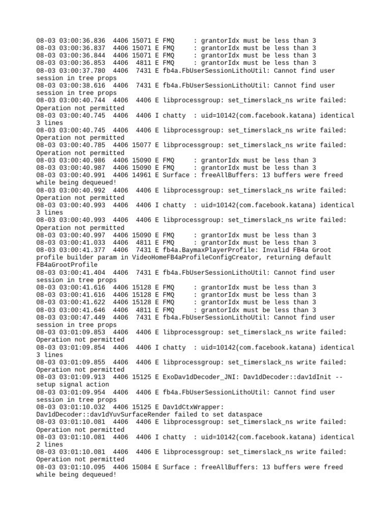 Facebook App Error Log Analysis | PDF | Facebook | Data Management