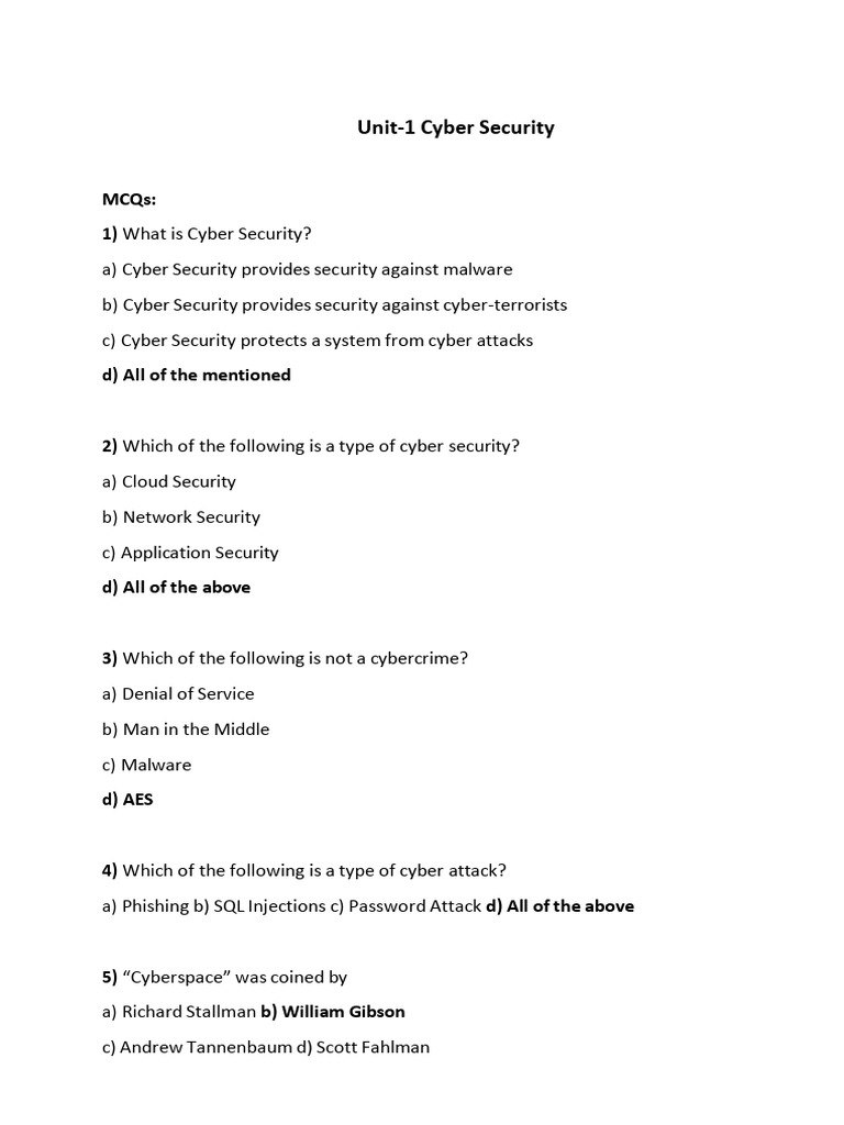 Unit1 CS | PDF | Cybercrime | Computer Security