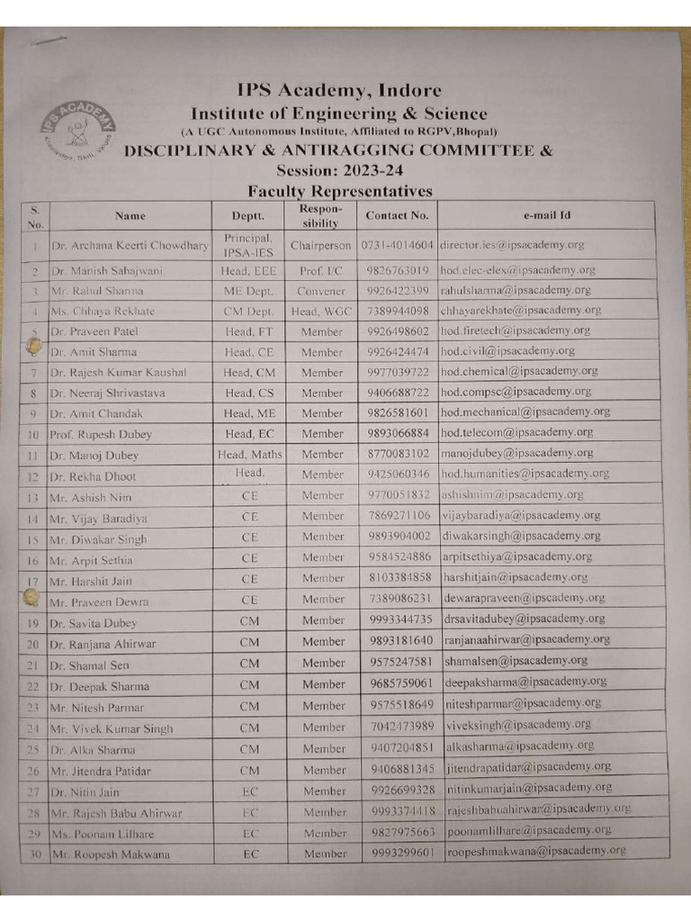 DARC Faculty Representative 2023 24 | PDF