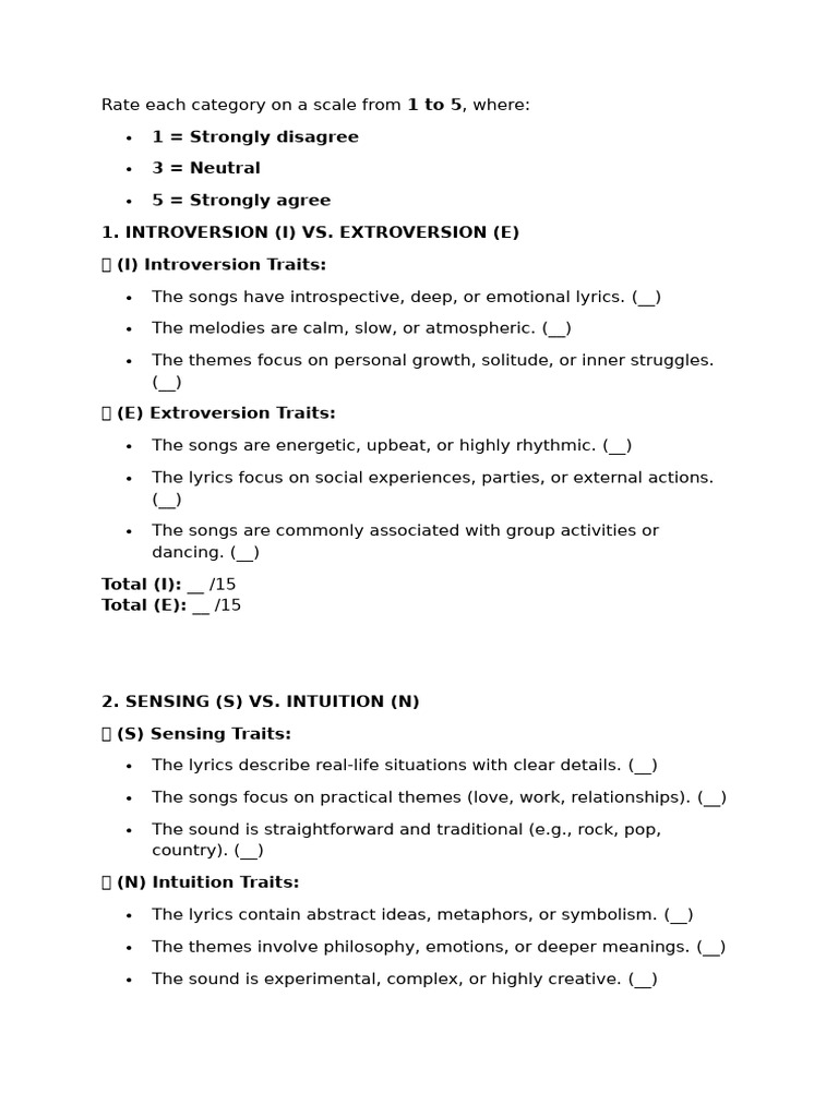 Analyzing Music Through Personality Types | PDF | Extraversion And ...