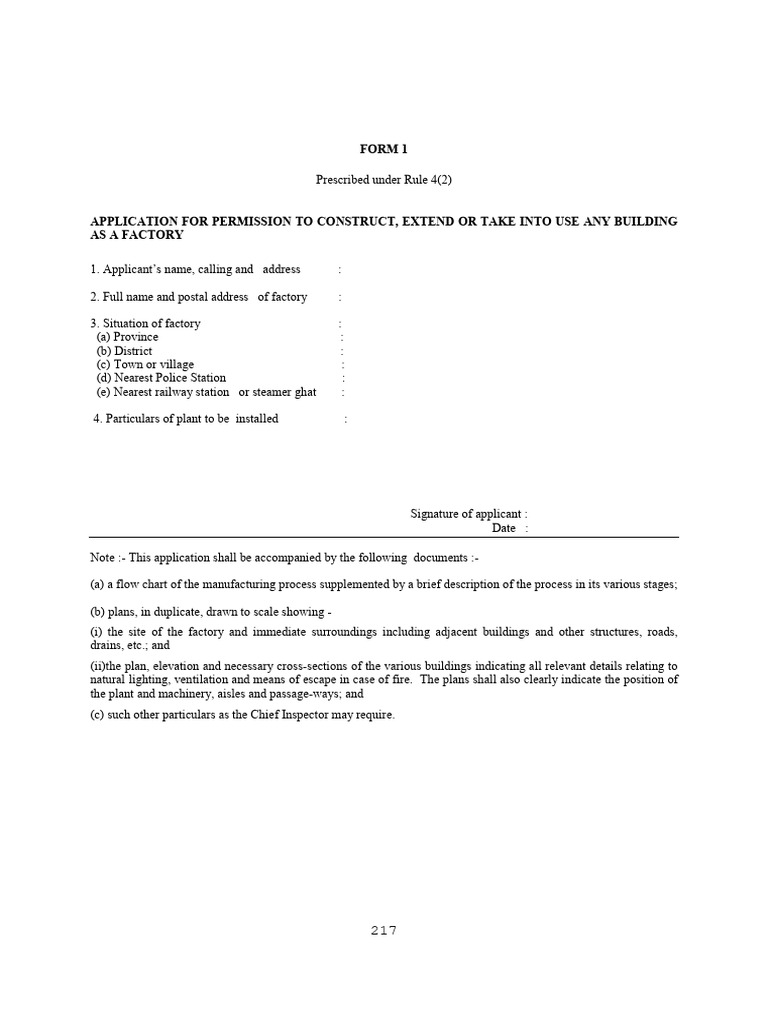 Factory License Application Forms | PDF | Overtime | Elevator
