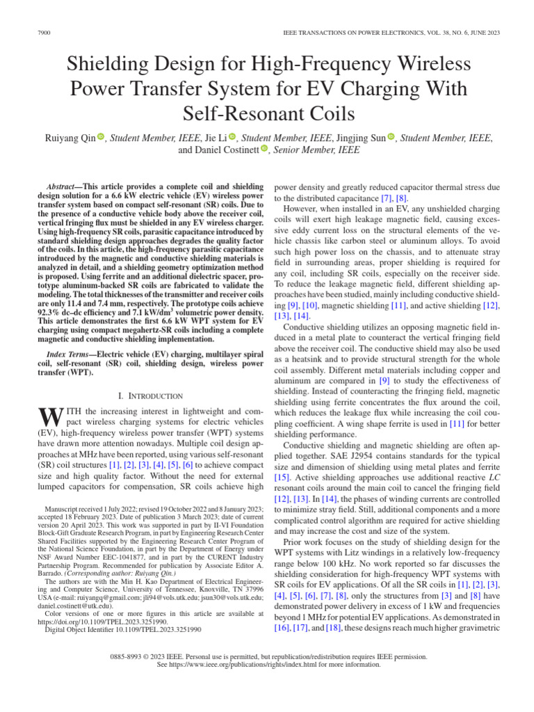 EV Wireless Charging Shielding Design | PDF | Inductor | Inductance