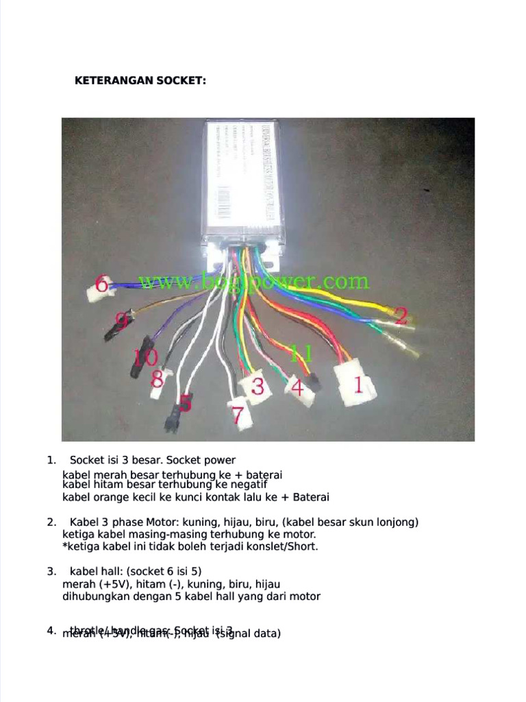 Keterangan Socket dan Kabel Motor | PDF