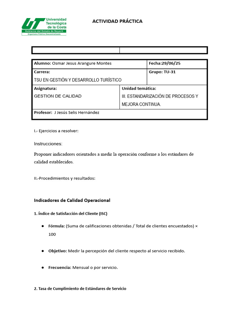 14 Actividad Pract - # 3.2.1 Proponer Indicadores Orientados A | PDF ...
