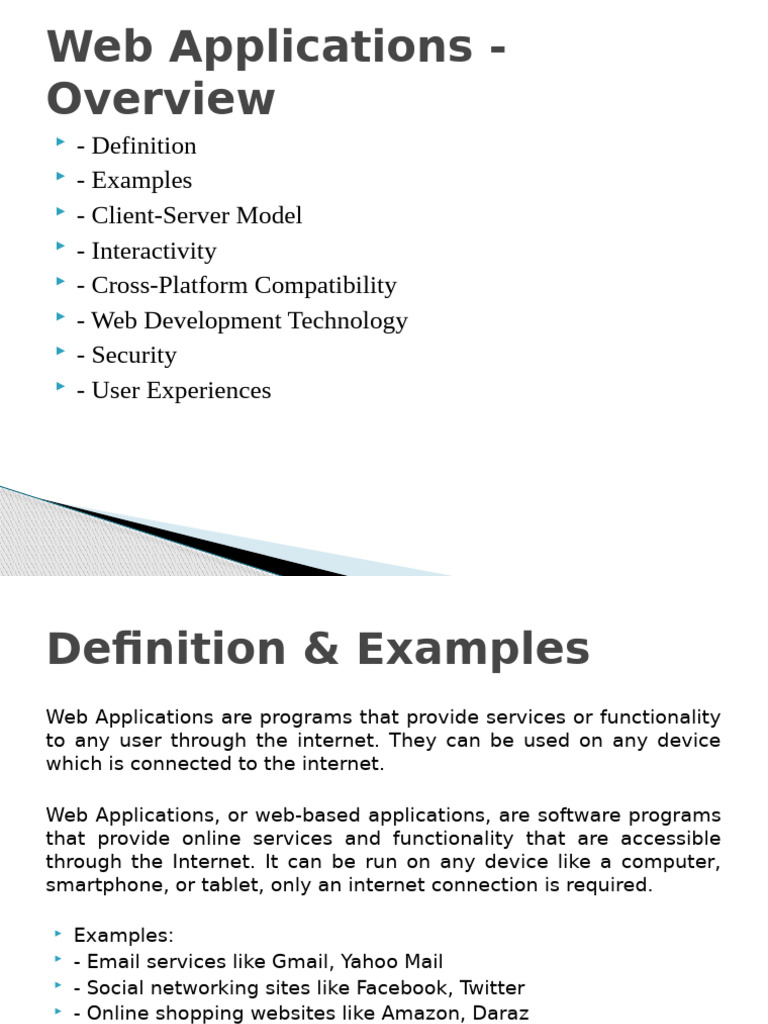 Web Applications Full Presentation | PDF | Web Application | Client ...